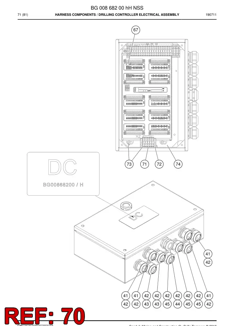 BG01287586a BG 012 875 86a Cable, Prewired, CAN - Sandvik Technical Drawing
