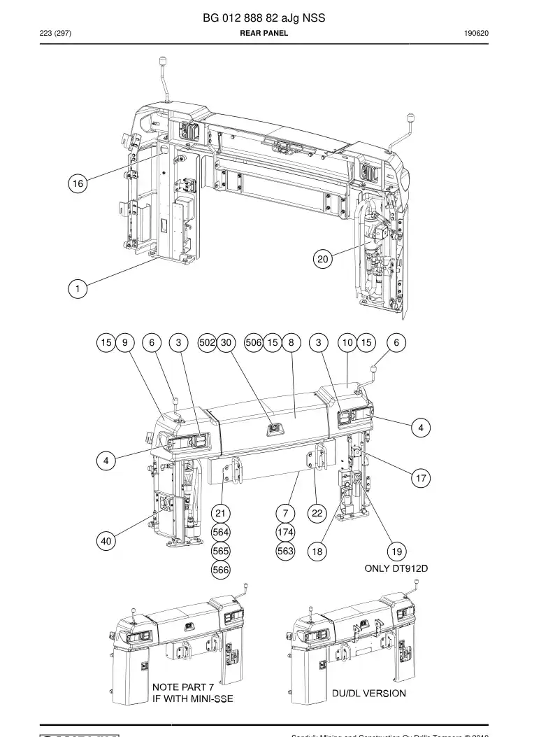 BG01288882a BG 012 888 82a REAR PRING - Sandvik Technical Drawing
