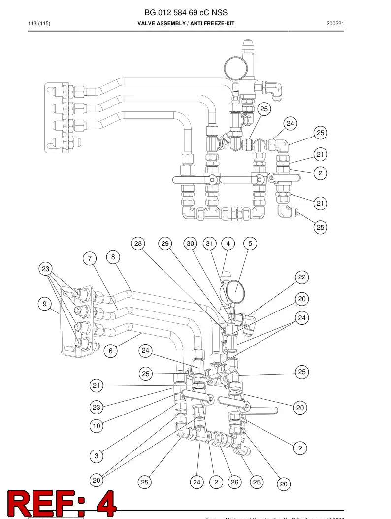 BG01289066b BG 012 890 66b Valve, Pressure Relief - Sandvik Technical Drawing
