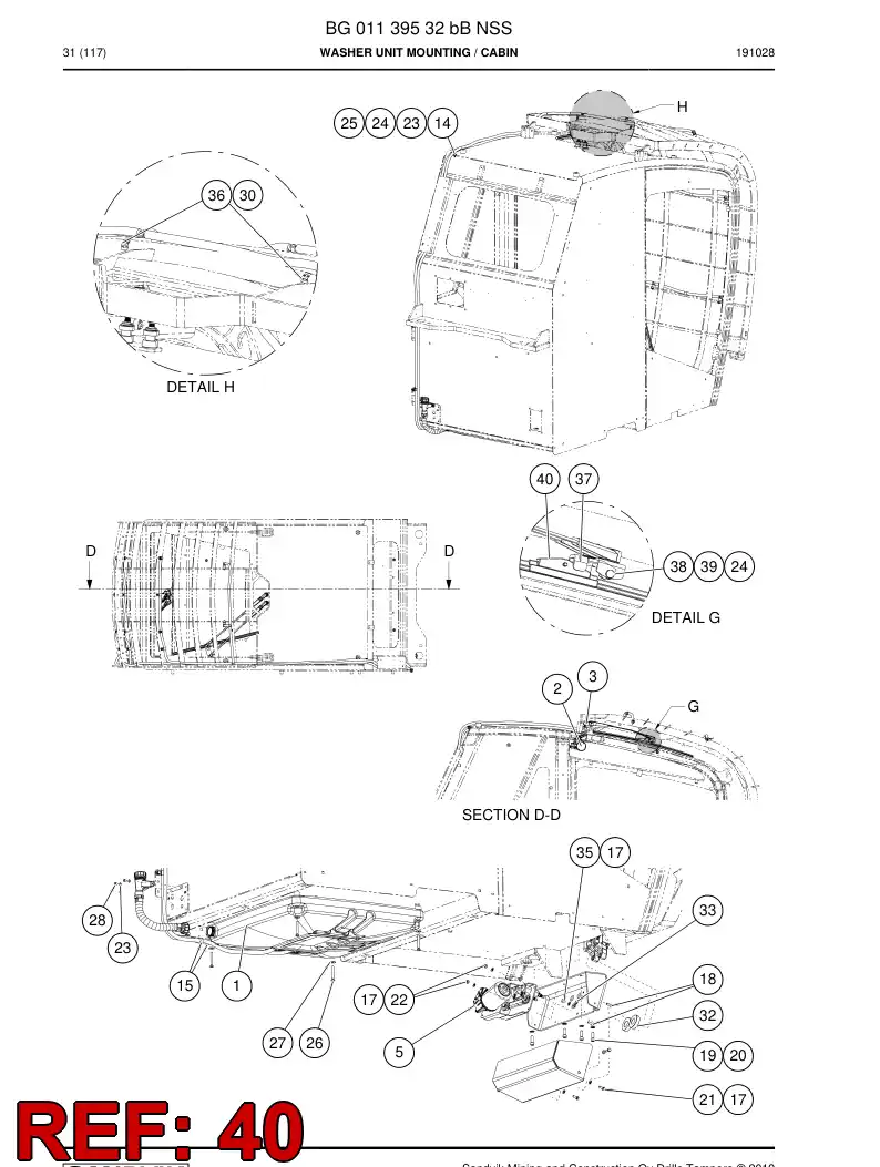 BG01290518a BG 012 905 18a Blade, Wiper - Sandvik Technical Drawing