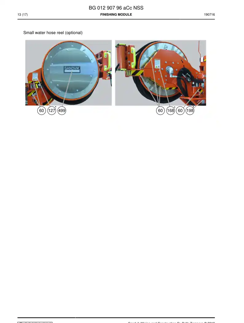 BG01290796a BG 012 907 96a Finishing module - Sandvik Technical Drawing
