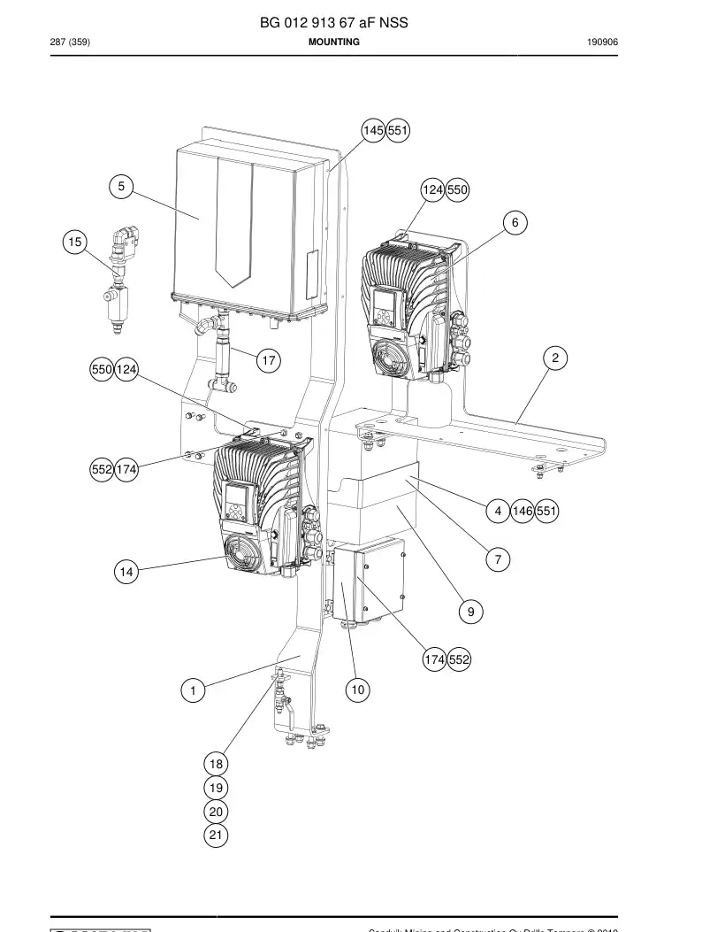 BG01291367a BG 012 913 67a Mounting - Sandvik Technical Drawing