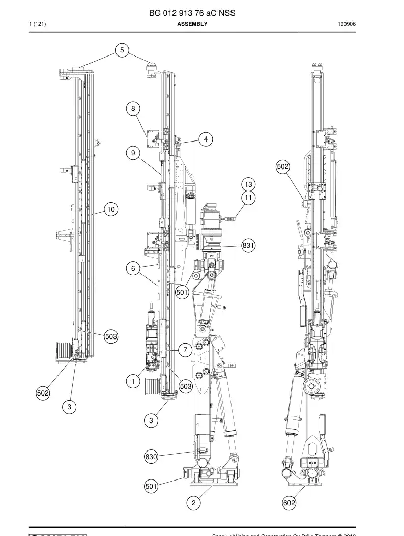 BG01291376a BG 012 913 76a Assembly - Sandvik Technical Drawing