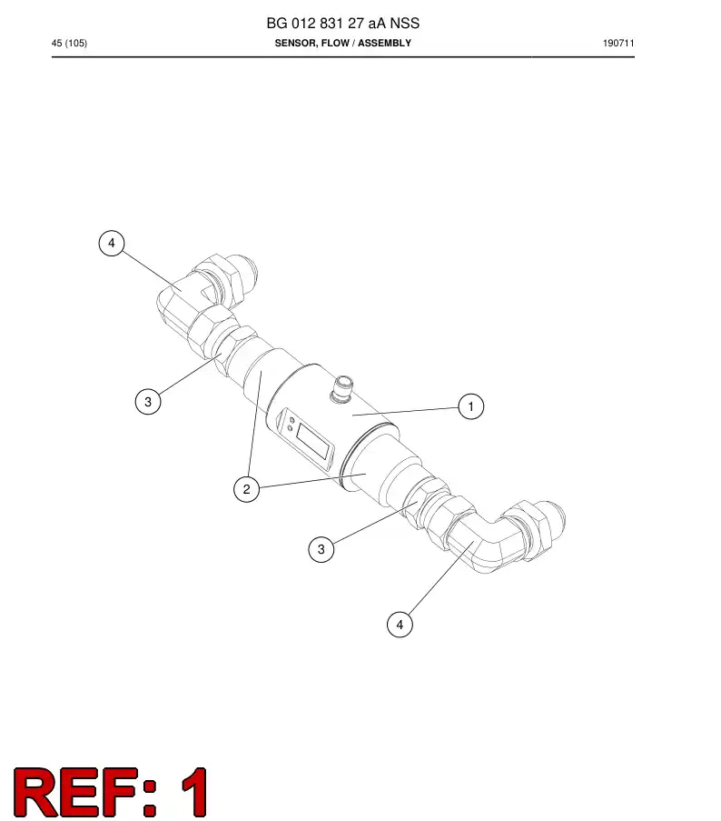 BG01292057a BG 012 920 57a Sensor, Flow - Sandvik Technical Drawing
