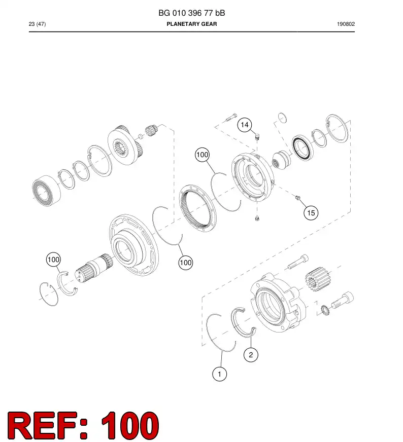 BG01298616a BG 012 986 16a Seal Kit - Sandvik Technical Drawing