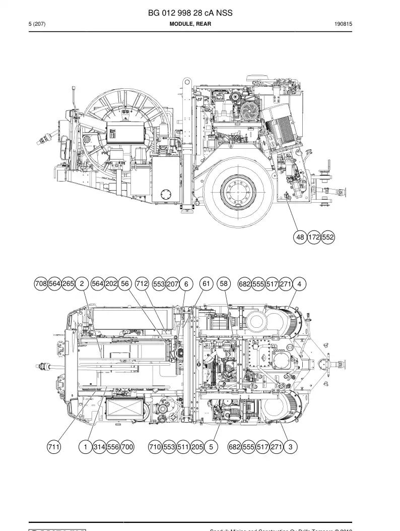 BG01299828c BG 012 998 28c Module, Rear - Sandvik Technical Drawing