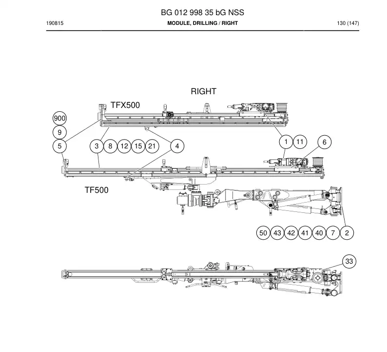 BG01299835b BG 012 998 35b Module, Drilling - Sandvik Technical Drawing