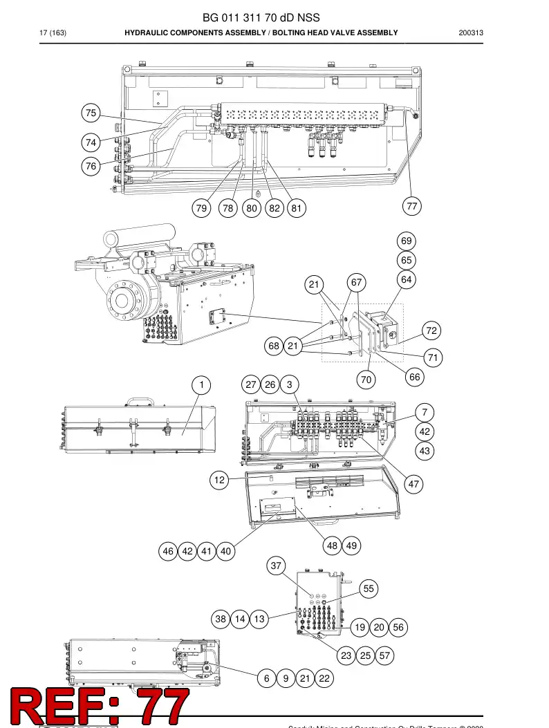 BG01305352a BG 013 053 52a Pipe Assembly - Sandvik Technical Drawing