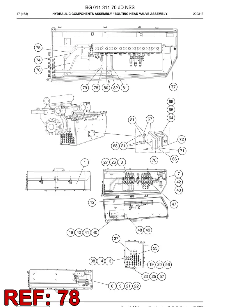 BG01305359a BG 013 053 59a Pipe Assembly - Sandvik Technical Drawing