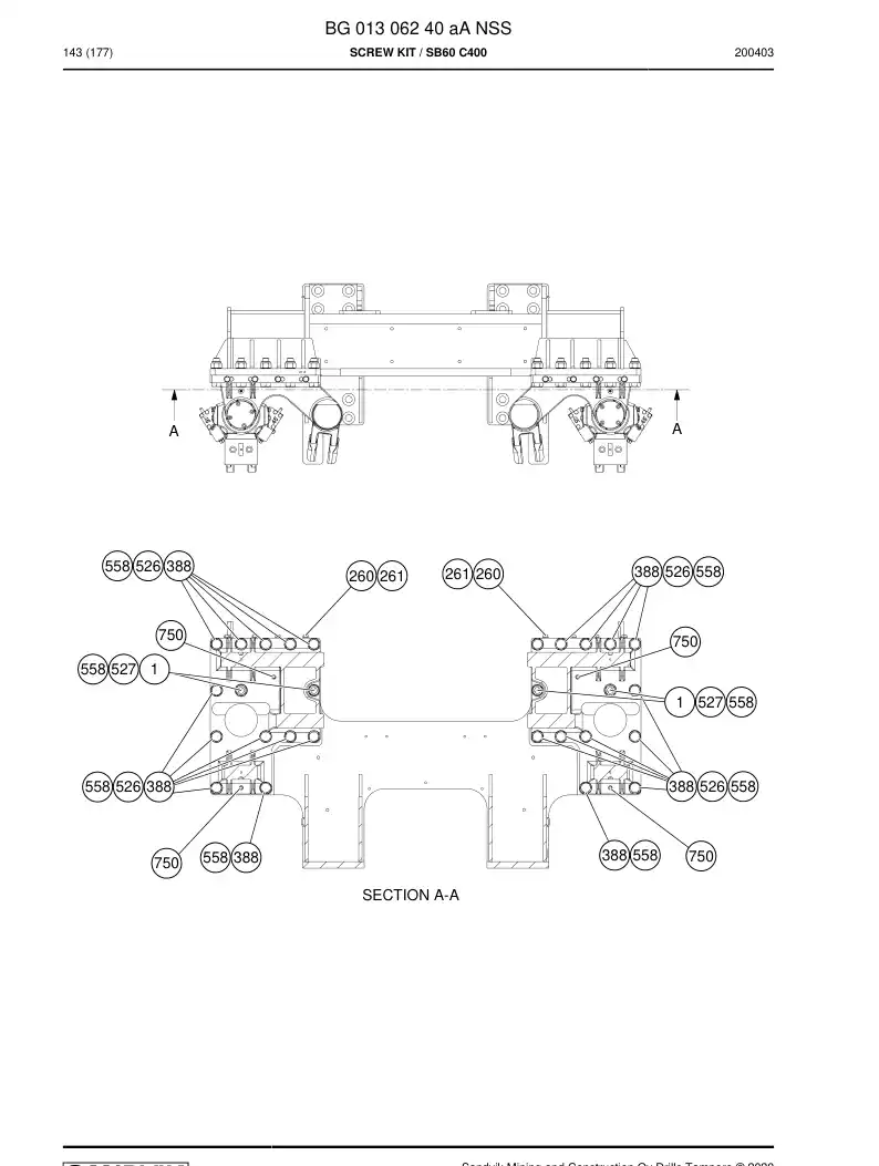 BG01306240a BG 013 062 40a Screw Kit - Sandvik Technical Drawing