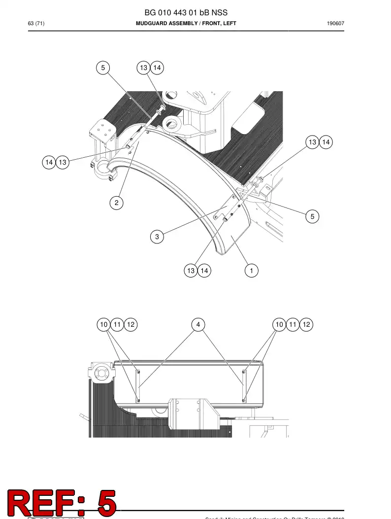 BG01307442a BG 013 074 42a Pipe Assembly - Sandvik Technical Drawing