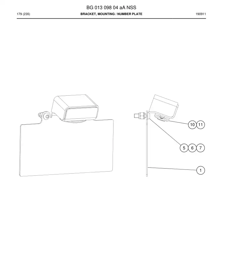 BG01309804a BG 013 098 04a Bracket, Mounting - Sandvik Technical Drawing