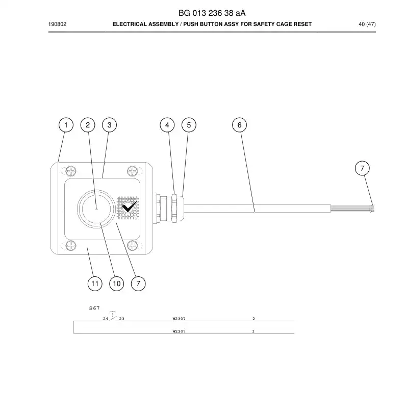BG01323638a BG 013 236 38a Electrical Assembly - Sandvik Technical Drawing