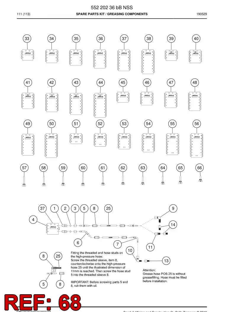 BG01323714a BG 013 237 14a Screw, Adjusting - Sandvik Technical Drawing