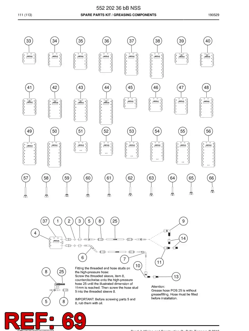 BG01323738a BG 013 237 38a Screw, Adjusting - Sandvik Technical Drawing