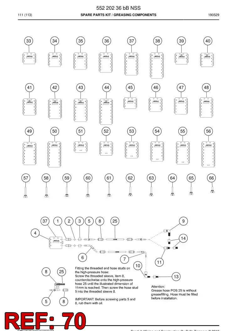 BG01323741a BG 013 237 41a Screw, Adjusting - Sandvik Technical Drawing