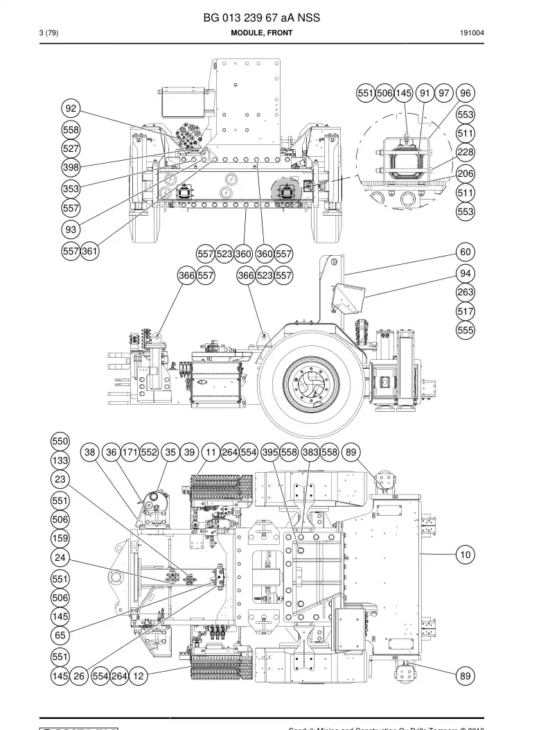BG01323967a BG 013 239 67a Module, Front - Sandvik Technical Drawing