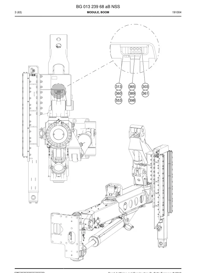 BG01323968a BG 013 239 68a Module, Boom - Sandvik Technical Drawing
