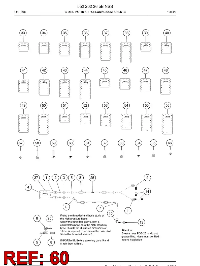 BG01324306a BG 013 243 06a LUBRICATION DISTRIBUTOR - Sandvik Technical Drawing