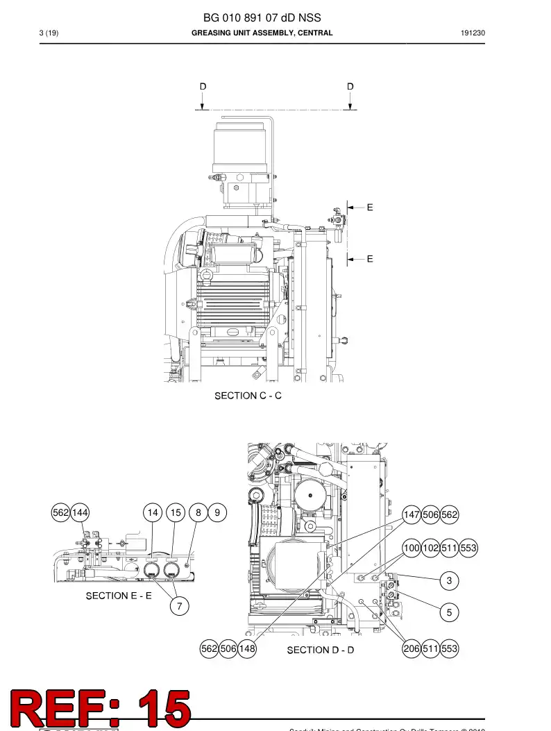 BG01325171a BG 013 251 71a Decal - Sandvik Technical Drawing