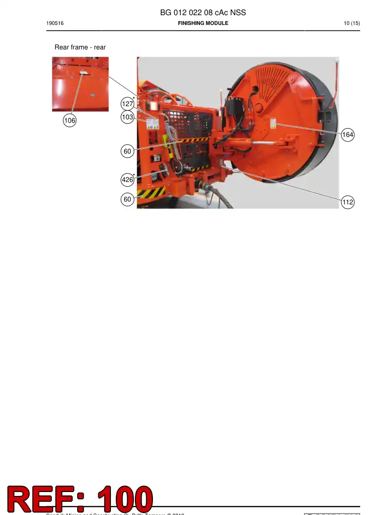 BG01325842a BG 013 258 42a Label Set, Safety - Sandvik Technical Drawing
