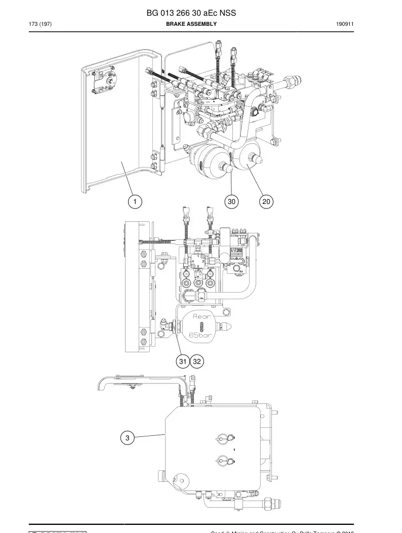 BG01326630a BG 013 266 30a Brake Assembly - Sandvik Technical Drawing