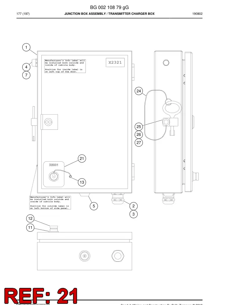 BG01327341a BG 013 273 41a Decal - Sandvik Technical Drawing