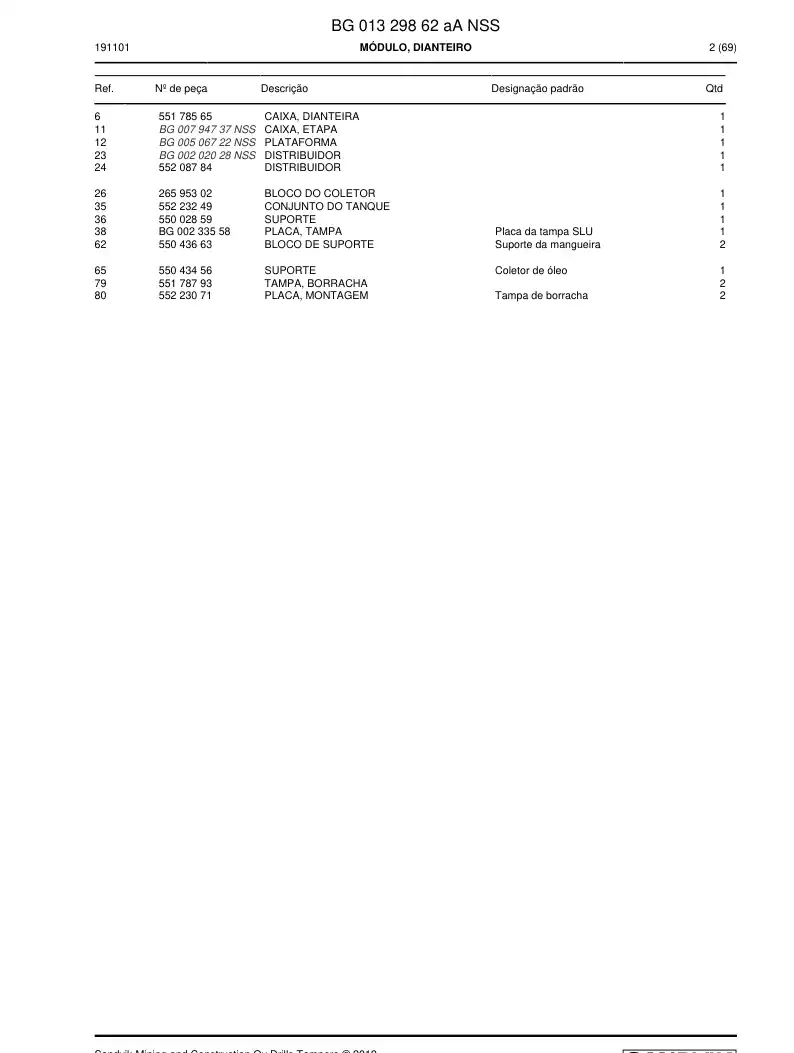 BG01329862a BG 013 298 62a MDULO, DIANTEIRO - Sandvik Technical Drawing