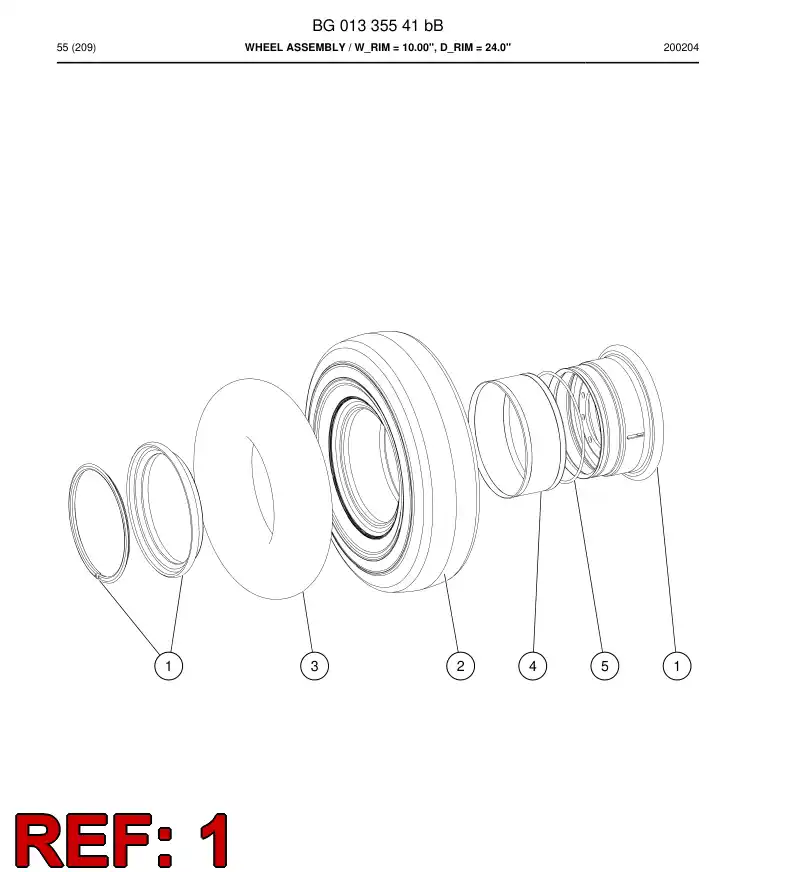 BG01334861b BG 013 348 61b Rim - Sandvik Technical Drawing