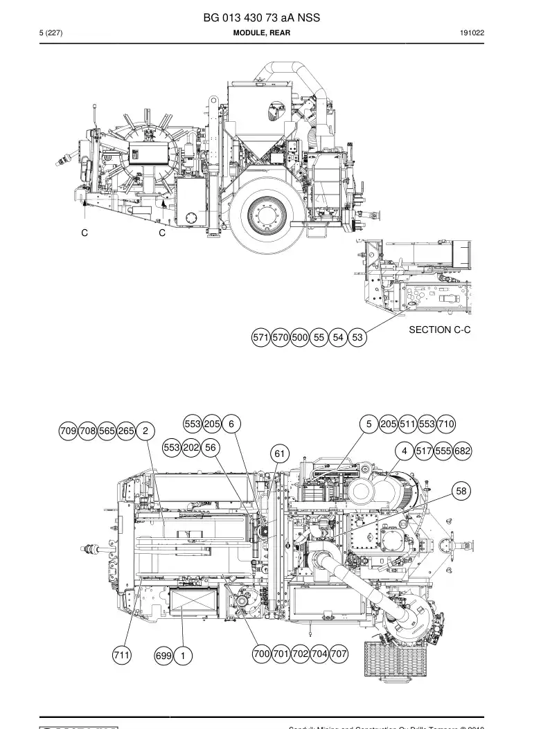 BG01343073a BG 013 430 73a Module, Rear - Sandvik Technical Drawing