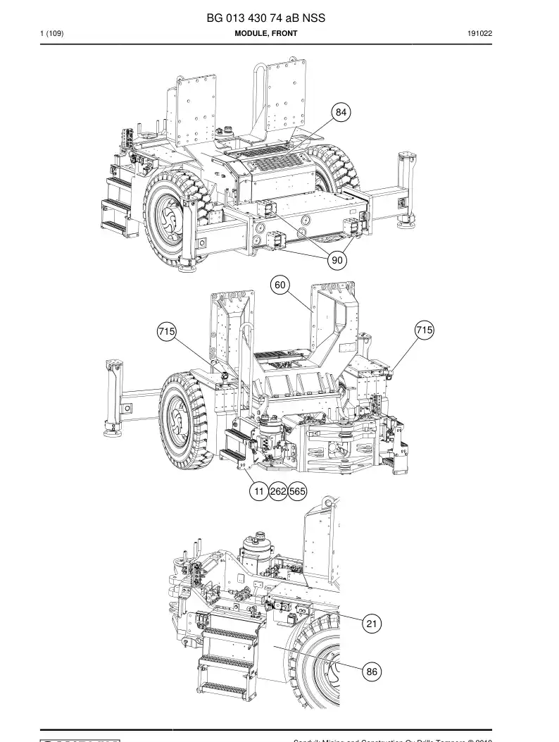 BG01343074a BG 013 430 74a Module, Front - Sandvik Technical Drawing
