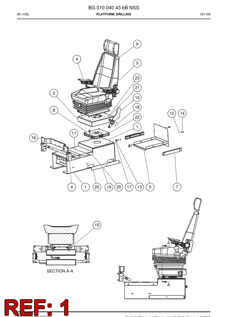 BG01343250a BG 013 432 50a Platform - Sandvik Technical Drawing