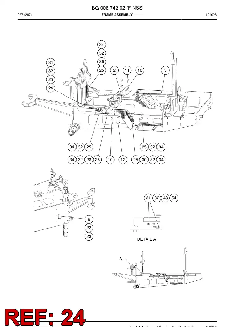 BG01343670a BG 013 436 70a Rack, Cable - Sandvik Technical Drawing