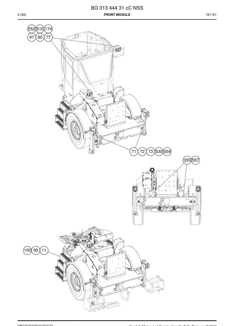 BG01344431c BG 013 444 31c Front module - Sandvik Technical Drawing