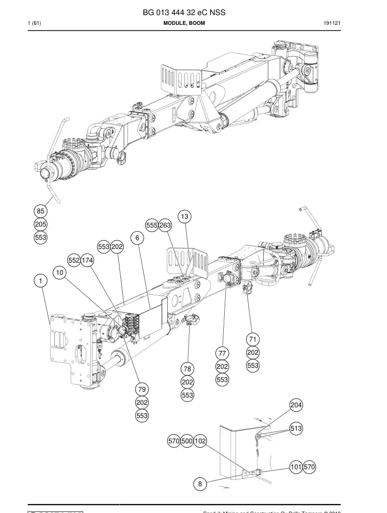 BG01344432e BG 013 444 32e Module, Boom - Sandvik Technical Drawing