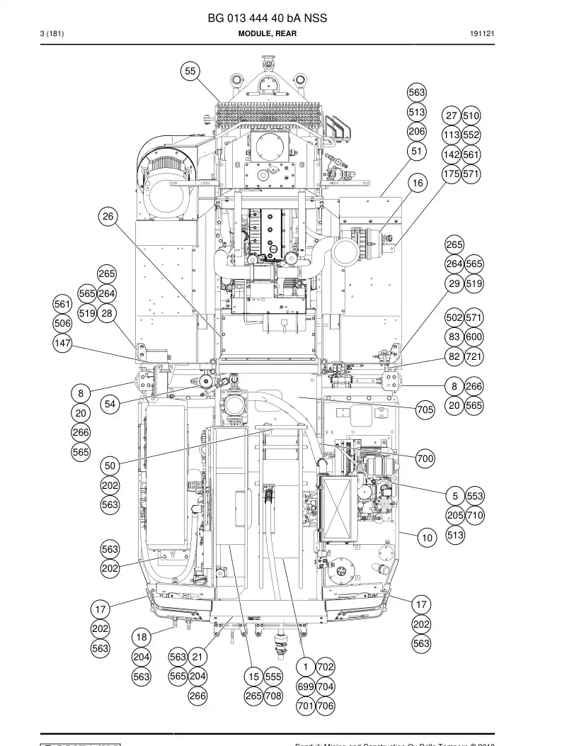 BG01344440b BG 013 444 40b Module, Rear - Sandvik Technical Drawing