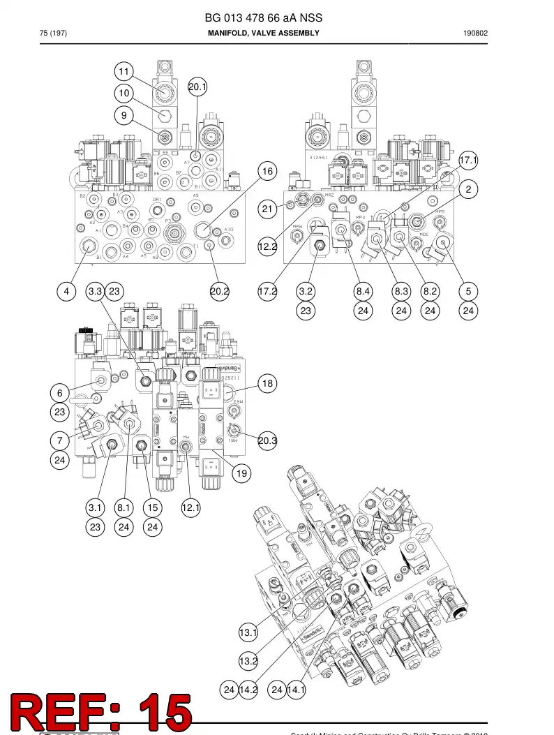 BG01346351a BG 013 463 51a Valve, Poppet, Directional - Sandvik Technical Drawing