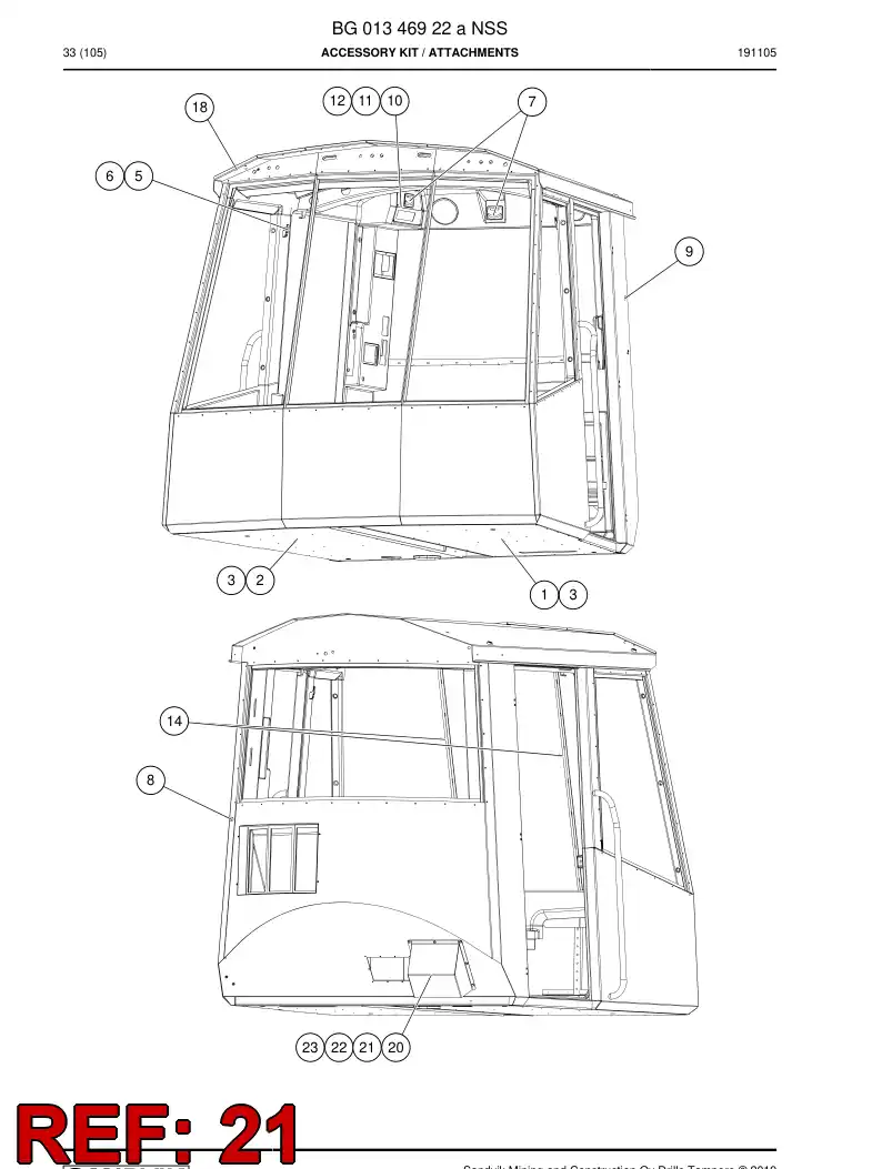 BG01346978a BG 013 469 78a Plate, Cable Entry - Sandvik Technical Drawing