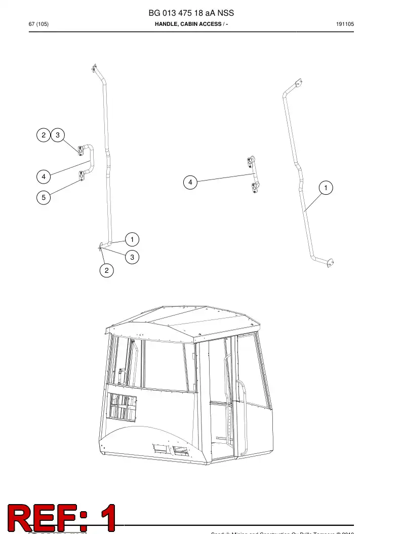 BG01347521a BG 013 475 21a Handle - Sandvik Technical Drawing