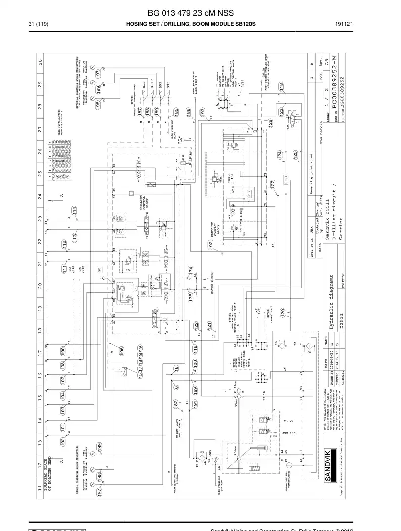 BG01347923c BG 013 479 23c Hosing Set - Sandvik Technical Drawing