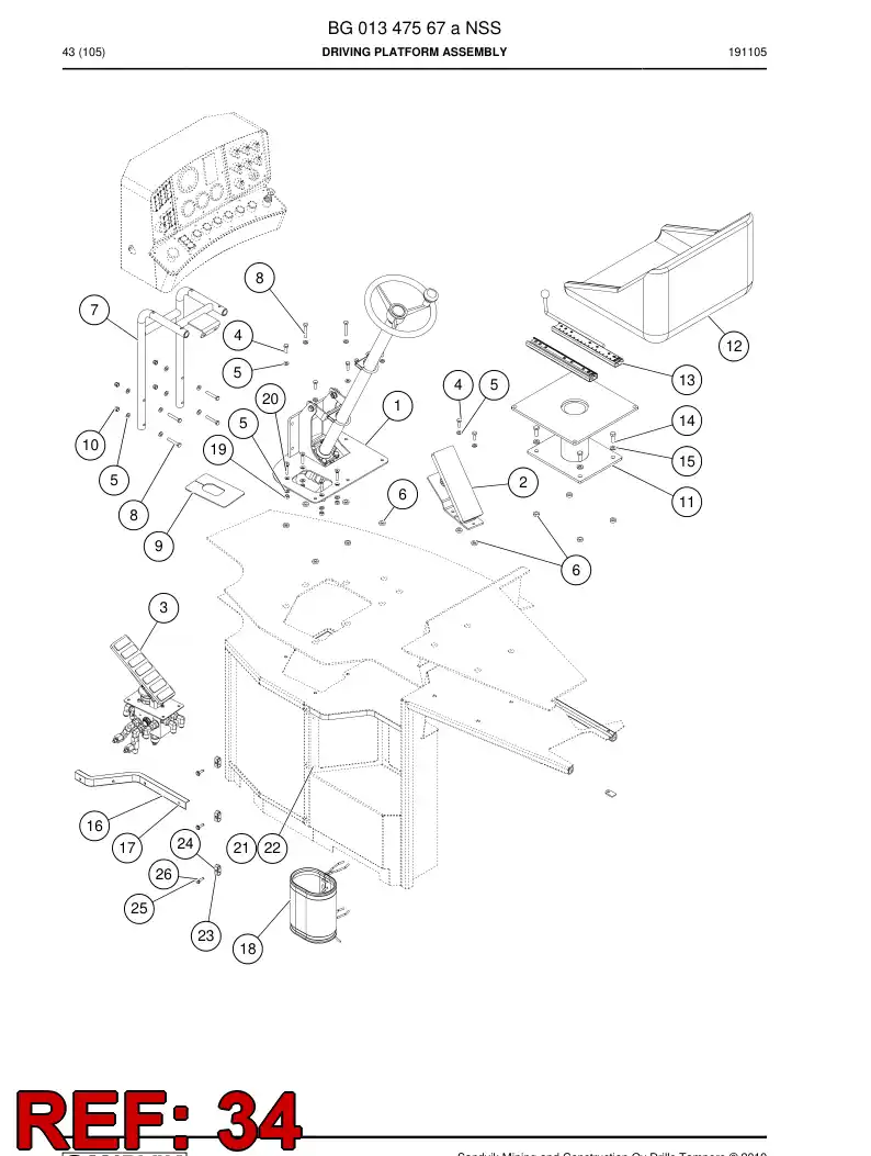 BG01348344a BG 013 483 44a Plate, Mounting - Sandvik Technical Drawing