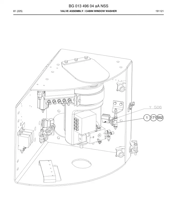 BG01349604a BG 013 496 04a Valve Assembly - Sandvik Technical Drawing