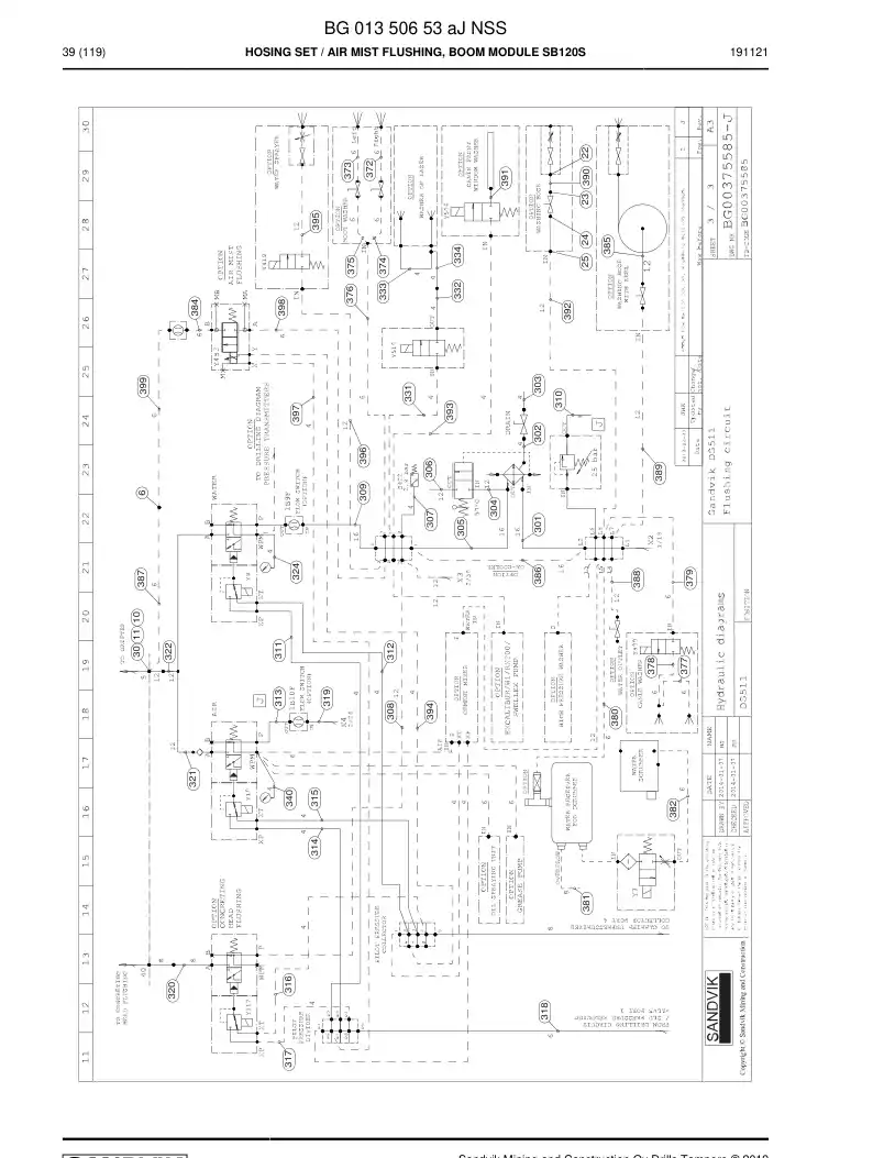 BG01350653a BG 013 506 53a Hosing Set - Sandvik Technical Drawing