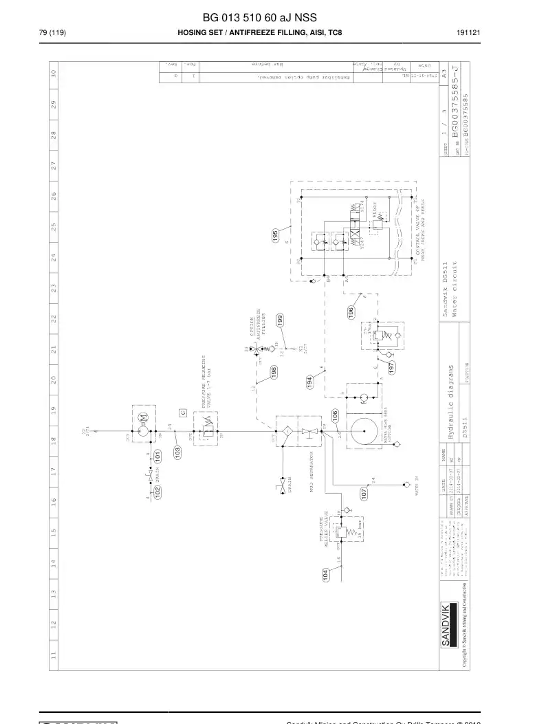 BG01351060a BG 013 510 60a Hosing Set - Sandvik Technical Drawing