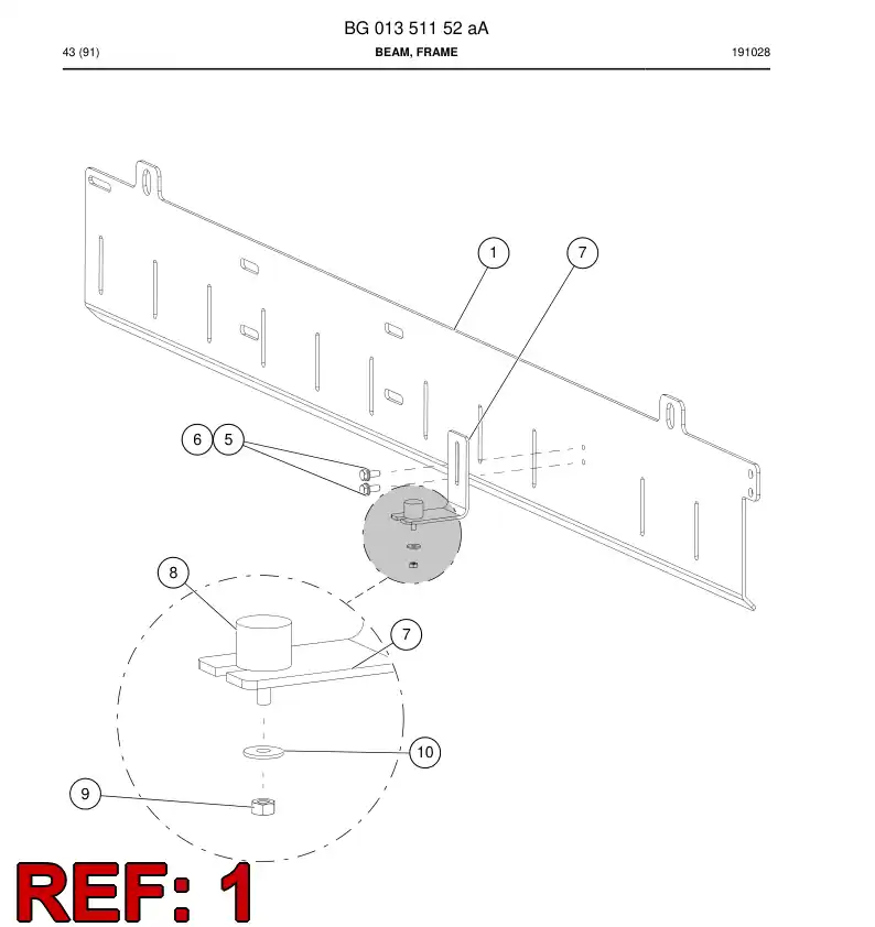 BG01351157a BG 013 511 57a Beam - Sandvik Technical Drawing