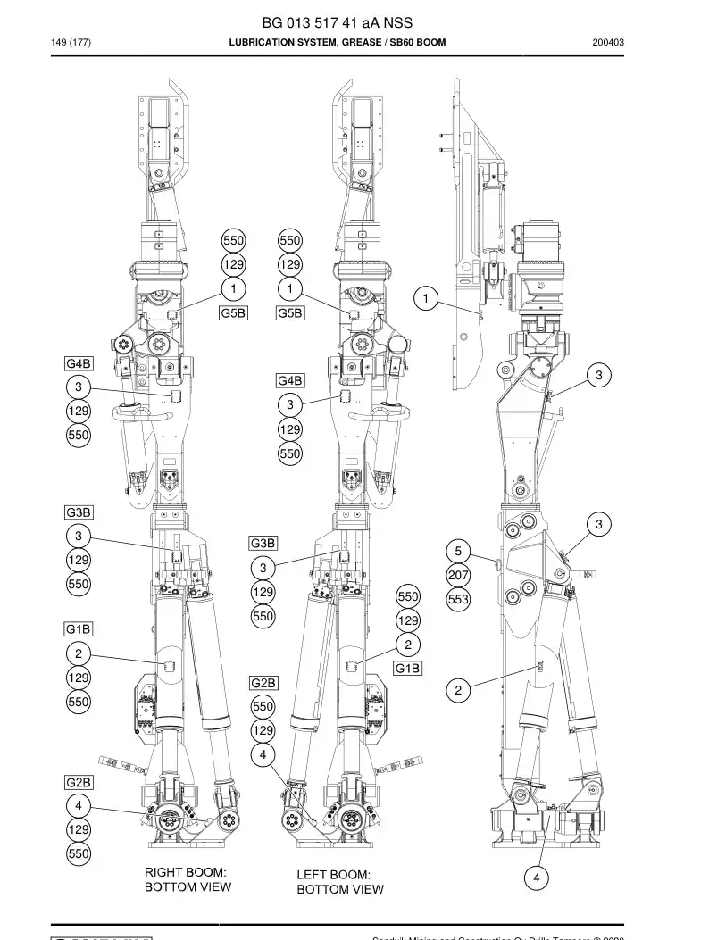 BG01351741a BG 013 517 41a Lubrication System, Grease - Sandvik Technical Drawing