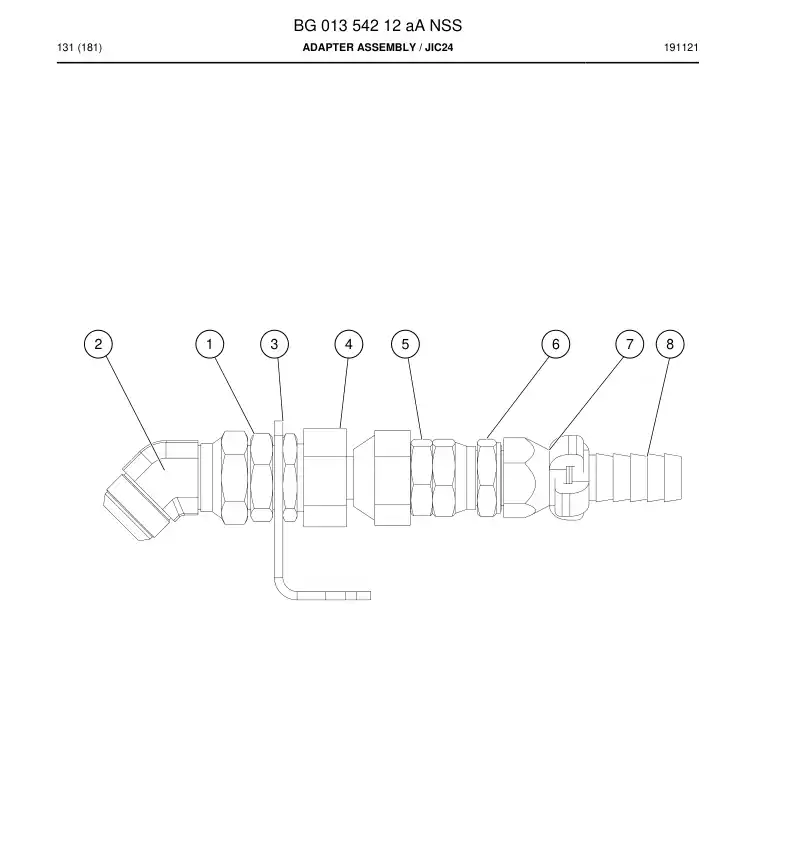 BG01354212a BG 013 542 12a Adapter Assembly - Sandvik Technical Drawing
