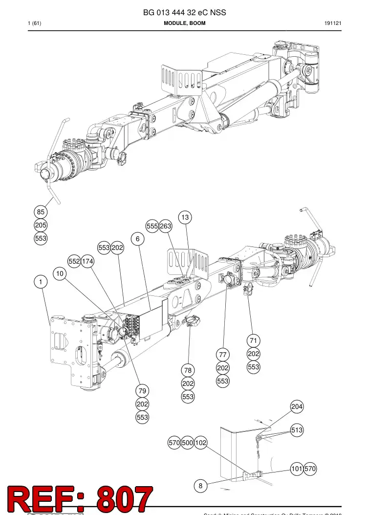 BG01354285a BG 013 542 85a Hosing Set - Sandvik Technical Drawing