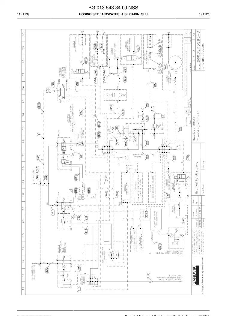 BG01354334b BG 013 543 34b Hosing Set - Sandvik Technical Drawing