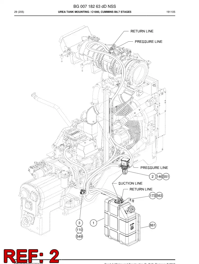 BG01355930a BG 013 559 30a Filter Element Kit - Sandvik Technical Drawing